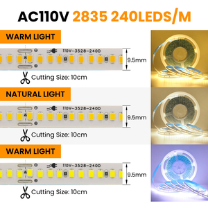 Tira de luces <span class=keywords><strong>LED</strong></span> AC110V 220V 240Leds/M IP44 10M rollo con cinta autoadhesiva tira de luces <span class=keywords><strong>Led</strong></span> flexibles para iluminación decorativa - Product Image 5