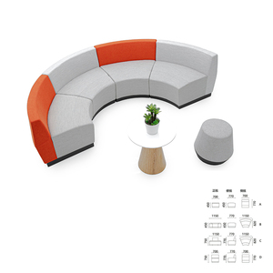 Conjunto de Sofás Modulares Curvos |   Asientos Comerciales Coloridos para Salas VIP de Aeropuertos y Oficinas - Product Image 1