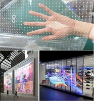 Écran LED transparent ultra-fin personnalisé, film flexible, écran P20, magasin de détail, centre commercial, écran publicitaire en verre transparent
