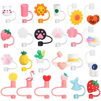 Embouts de paille à boire personnalisés 6-10mm mignon couvercle de paille fleur en silicone capuchon paille Topper couverture accessoires pour tasse