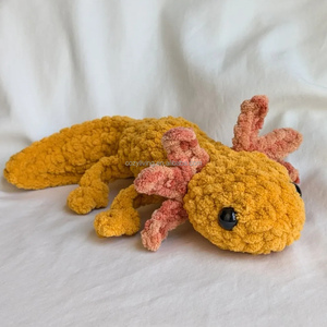 Hilo <span class=keywords><strong>de</strong></span> chenilla Amigurumi personalizado, Adorable, hecho a mano, ganchillo, Color personalizado, Axolotl para niños, manualidades, regalo, novedad - Product Image 3