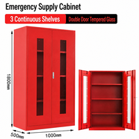 Armoire de sécurité industrielle en acier pour la prévention des incendies avec portes transparentes et serrure pour usage commercial et bureautique
