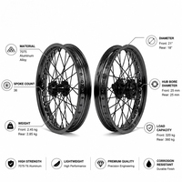 Ensemble de roues avant et arrière, jantes en aluminium CNC pour moto électrique tout-terrain Light Bee X Segway X260, pièces de rechange noires améliorées