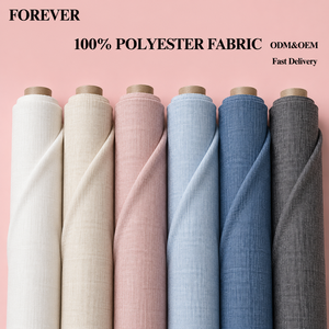 Tessuto 100% Poliestere Riciclato Effetto Lino 160g Larghezza 150cm Materiale Ecosostenibile per Abbigliamento Abiti e Completi - Product Image 2