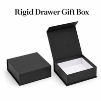 Caja de Regalo Rígida Negra Vacía con Cierre Magnético, Caja de Empaque Cuadrada Estilo Libro