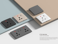 Groothandelsprijs Multifunctionele Britse Zwarte Deurbel Enkelpolige Schakelaar 10A PC Materiaal Elektrische Stopcontact Wandcontactdozen