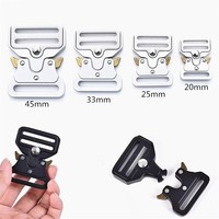 Boucles de sangle métalliques robustes à dégagement rapide 20/25/33/38/45mm pour colliers de chien, sangles, sacs et accessoires de bagages DIY