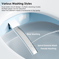 Siège de toilette chauffant intelligent automatique avec bidet intégré, auto-nettoyant, télécommande, ronde, à siphon en S, en céramique, étanche IPX4