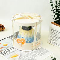 Boîte transparente personnalisée pour gâteau d'anniversaire, cadeau de Noël, emballage de gâteau mignon