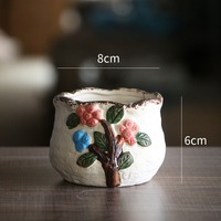 Petit pot en céramique de style coréen MSH pour plantes succulentes et cactus avec trou de drainage