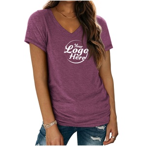 Blusa Casual para Mujer con Cuello en V, Lavado Ácido, Personalizada, Camiseta Básica 2024, Corte Regular, Manga Corta, Estampada, Deportiva, Verano - Product Image 3