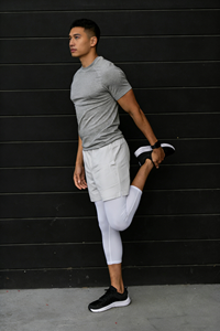 <span class=keywords><strong>Pantaloni</strong></span> Sportivi da <span class=keywords><strong>Uomo</strong></span> a Compressione 7/8, Traspiranti, Anti-Sfregamento, Elasticizzati in Quattro Direzioni con Tasca Laterale per OEM ODM - Product Image 2