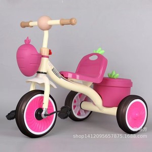 Children Tricycle 2-4 Years Foam Wheels Indoor Outdoor Play <b>Pink</b> Color Metal <b>Frame</b> Kids Bike - Product Image 1