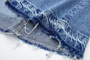 Nueva moda XS alta calidad mujer Boutique ropa algodón grueso flecos Split Denim faldas para mujer Jeans <span class=keywords><strong>falda</strong></span> con abertura - Product Image 6