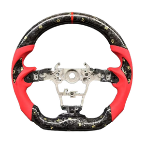 Volante Deportivo de Fibra de Carbono con Lámina de Oro Forjado, Adorno de Cuchilla y Cuernos de Diablo, Mejora Interior Deportiva Compatible con <span class=keywords><strong>Chevrolet</strong></span> Corvette C8 - Product Image 1