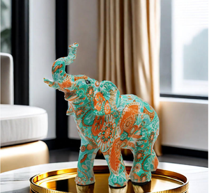 रचनात्मक हाथी राल गहने लिविंग रूम के लिए लक्जरी डेस्कटॉप राल हस्तशिल्प शराब अलमारियाँ कार्यालय सजावट - Product Image 5