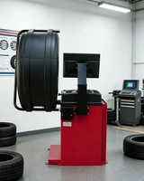 Équilibreuse de roues de voiture portable avec positionnement laser, broche autobloquante, frein et élévateur de pneus, certifiée CE