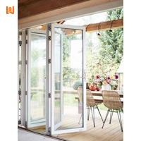 Porte vitrée contemporaine pour balcon Porte pliante en PVC résistant aux UV et à la chaleur