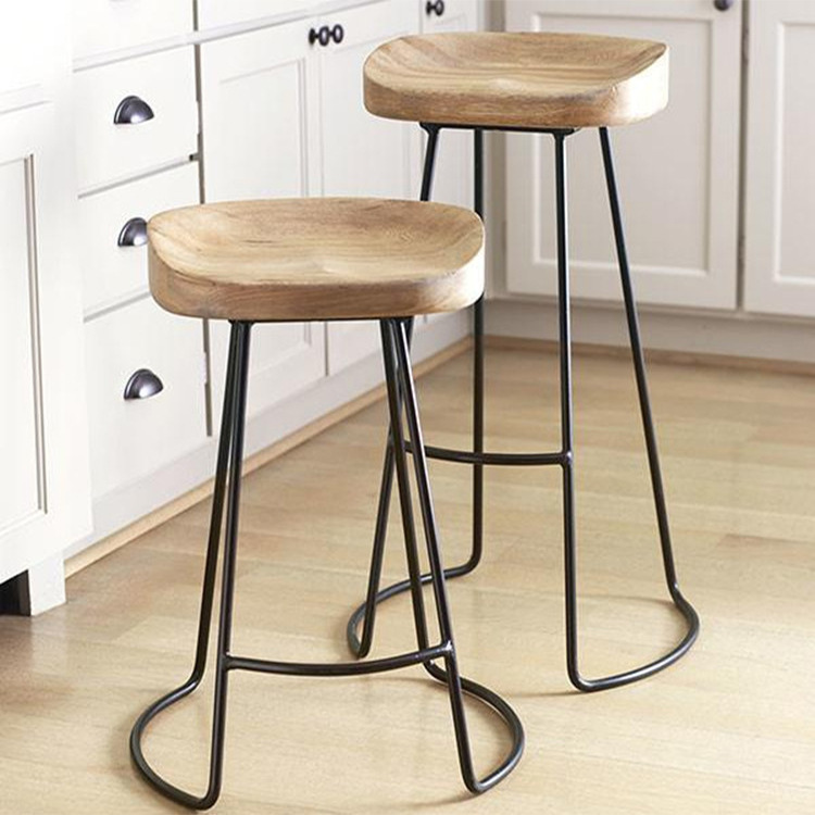 Modern Simple Solid Wood Bar Chair