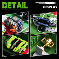 Eikee Y24005 Blocs de construction de modèle de supercar verte 3-en-1 avec boîte de présentation murale, briques de puzzle de course, cadeau de Noël