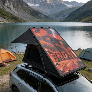 Tente de toit en aluminium et fibre de carbone avec tissu Oxford imperméable, logo personnalisable pour le toit de voiture, tente de toit pour le camping - Product Image 1