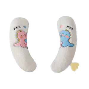 Housse de siège de toilette en peluche Mua rose, bleue, blanche, automne, hiver, douce, lavable, avec attaches à pression - Product Image 1