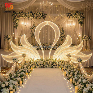 SMOOTH Large Fabric <b>Stand</b> Wedding Stage Background Decoration LED Swan <b>Backdrop</b> Arch - Product Image 1