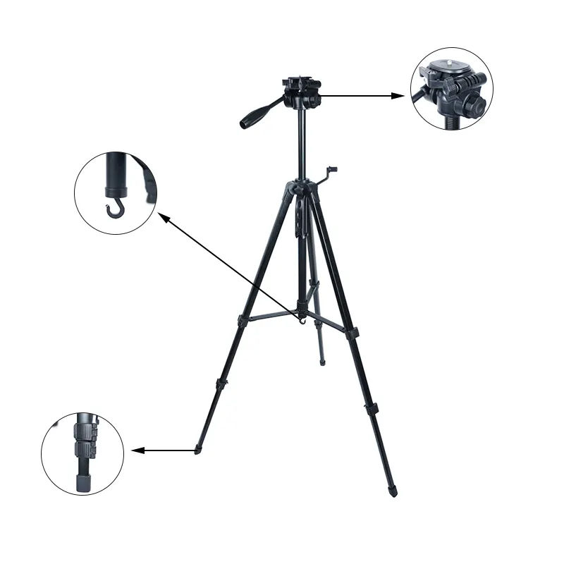 Portable Outdoor Lightweight Phone Tripod Stand Digital and SLR Camera Aluminum Alloy Tripod with Carry Bag