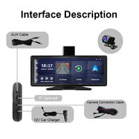 Moniteur de caméra de tableau de bord portable CarPlay sans fil de 9.3 pouces prenant en charge Android Auto