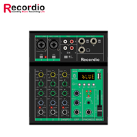 Console de mixage audio professionnelle GAX-A4 4 canaux, couleur noire, avec effets USB, contrôleur de scène, mixeur audio DJ pour studio à domicile