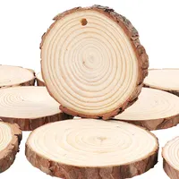 Cílios de madeira para decoração de natal, artesanato faça você mesmo circular com árvore latida discos de registro sem acabamento de madeira natural para decorações de natal tags de presente