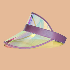 หมวกม่านบังแดดสำหรับจักรยานหมวกกันแดดพลาสติกพีวีซีใสสีลูกกวาดสำหรับฤดูร้อนโลโก้ที่กำหนดเอง - Product Image 3