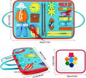 Tablero de Actividades Montessori con Diseño de Nave Espacial para Niños y Niñas, Regalos, <span class=keywords><strong>Juguetes</strong></span> Sensoriales para Niños Pequeños, Autismo, Juguete Educativo de Viaje, Libro de Actividades de Fieltro - Product Image 2