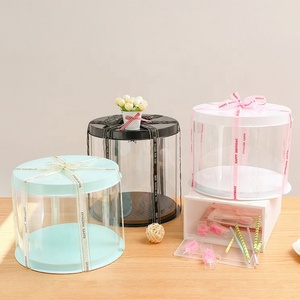Custom Food Grade Custom Transparent PET Plastic <b>Round</b> Clear Cake <b>Boxes</b> in Bulk - Product Image 2
