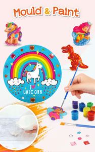 Boy Gift Diy Fridge Sticker Painted 3D Dinosaur Drawing Toys Coloring <b>Plaster</b> <b>Set</b> - Product Image 2