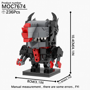 MOC7674 Chainsaw Devil 236 pièces Briques à tête carrée Modèle Anime Blocs de construction éducatifs à assembler Jouets cadeaux pour enfants - Product Image 2