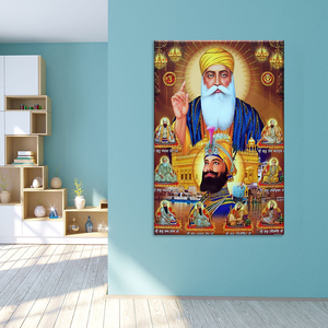 Sikhische 10 <span class=keywords><strong>Gurus</strong></span> Goldener Tempel Leinwand Digitaldruck Öl Abstraktes Design Religiöse Heimdekoration - Product Image 4