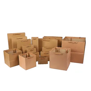 Folding Shopping Paper Bags Kraft Paper Bags Wholesale Customized Paper Bags with Logo Printing