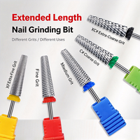 Foret conique allongé à coupe transversale pour la mise en forme et le limage des faux ongles, outil pour machine à ongles