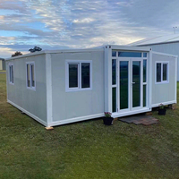 Casa Contenedor Plegable Expandible de Doble Ala de 20 pies, Impermeable, Prefabricada, Portátil, Cabina Móvil, Oficina en Obra, Dormitorio