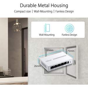 Switch Empresarial ASUS Ebp15 Smart Managed PoE+ de 5 Puertos y 100Mbps, Color Blanco, Venta al Por Mayor - Product Image 5