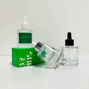 Luxury Skin Care Flat Shoulder Glass <b>Dropper</b> <b>Bottle</b> 30ml 50ml Custom Color Silk Screen Essential Oil <b>Bottle</b> with <b>Dropper</b> Cap - Product Image 3