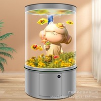 Aquarium cylindrique en verre de 100 à 500 gallons avec pompes à eau, auto-nettoyant, ultra silencieux, écologique, pour poissons rouges