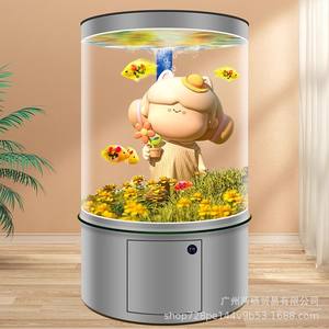 Aquarium européen en verre cylindrique pour la maison, le salon, la chambre à coucher, écologique et durable, autonettoyant, réservoir de poissons rouges de haute qualité - Product Image 3