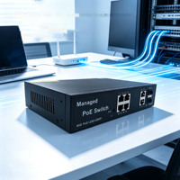Switch PoE Gigabit Administrado por Web de 4 Puertos + 2 GE + 2 SFP, 10/100/1000Mbps con Soporte QoS VLAN, Apilable para Cámaras IP CCTV 3344GE