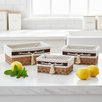 Panier de rangement en osier naturel fait main, style européen, pour la lessive