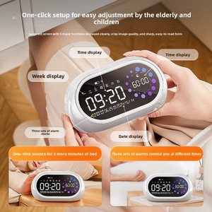 Nuevo Reloj <span class=keywords><strong>Despertador</strong></span> Inteligente Recargable para Estudiantes con Temporizador de Cuenta Regresiva, Indicación de 24 Horas, Recordatorio de Tiempo con Volumen Alto, Carga USB - Product Image 3