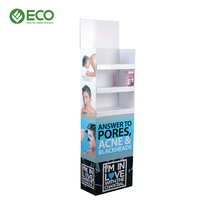Présentoir de supermarché de vente d'usine pour support de lavage de visage de carton de papier de nettoyant pour le visage pour une utilisation de centre commercial