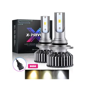 X-7SEVEN penjualan terbaik 7500LM 75W Service Led lampu otomatis 9004 H13 Triple 6500K 4500K 3500K untuk mobil Universal