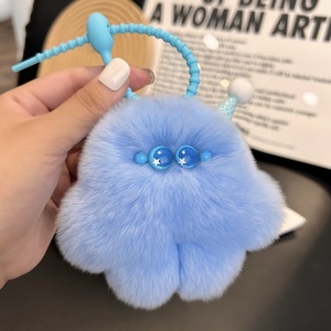 Lindo Llavero Colgante de Coche con Diseño de Helado y Bola de Pompón Suave, Adorno para Mochila, Regalo, Modelo Hecho a Mano - Product Image 2